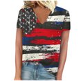 thumbnail image 2 of Fiudx Camisetas para Mujer Tops con Cuello En V de Manga Corta Estampados Del Día de La Independencia para Mujer, 2 of 4