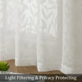 thumbnail image 6 of OVZME Leila 2 Panels Ivory Sheer Curtains 84 Inches Long, Light Filtering 3D Leaf Textured Jacquard Window Drapes for Living Room Bedroom with Top Rod Pocket, Each 40Wx84L Inch, Ivory, 6 of 7