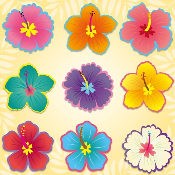 2ooya Floral Paper Cutouts for Wall Decoration, 9 Styles Floral Cards for Bulletin Board Decor, 45 Pieces