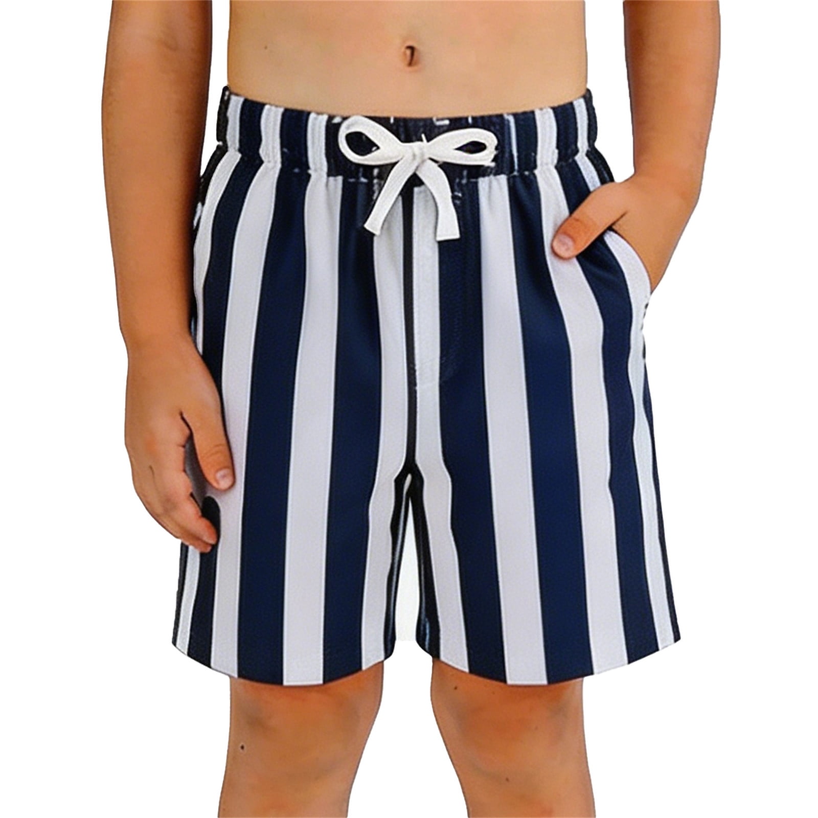 VOUZZA Athletic Shorts for Boys Two-Tone Stripe Printed Lightweight Breathable Gym Workout Shorts Running Basketball Performance