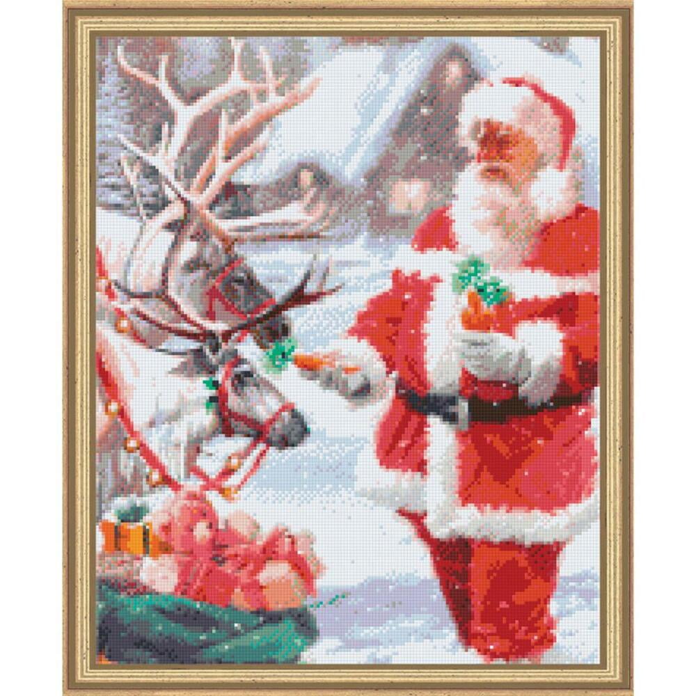 Santa With Rudolph Mosaic Pixelhobby Craft Pixel Kit Complete with Frame 