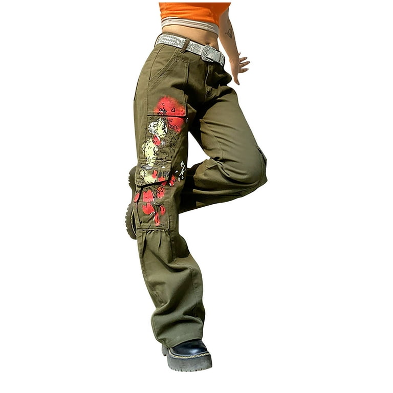 HAPIMO Sales Sweatpants Joggers Pants for Women Solid Color Teens Fall  Fashion Outfits Elastic Waist Womens Multi Pockets Loose Trousers Casual Comfy  Pants Army Green S 