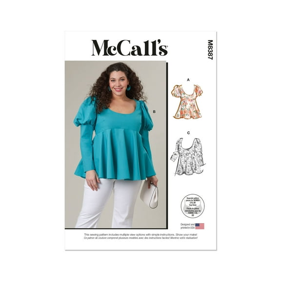 McCall's Sewing Pattern 8387 - Women's Tops, Size: W2 (20W-22W-24W-26W-28W)