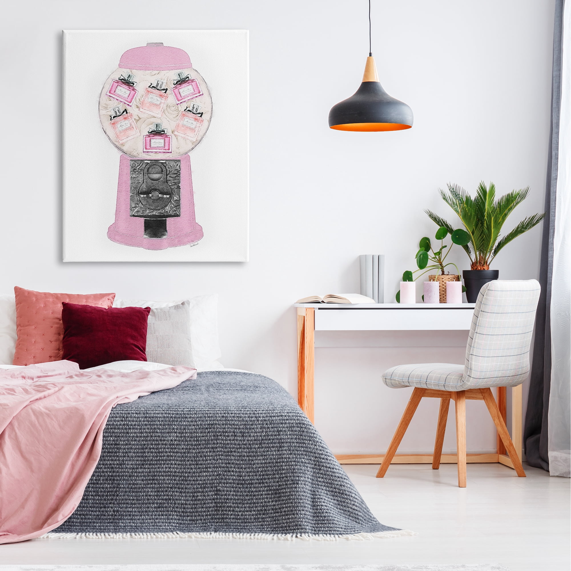 Stupell Industries Pink Gumball Machine Glam Designer Perfume Bottles Canvas Wall Art, 36 x 48, Design by Amanda Greenwood