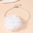 thumbnail image 5 of Gauze Flowers Collar Necklace Elegant Clavicle Chain Necklace Simple Choker--White-Product code 48157 White, 5 of 5