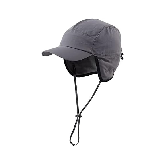 Eryueer Waterproof Men's Winter Hats with Visor Warm Fleece Lined Baseball Cap Earflaps Trooper Trapper Hat for Men