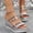 Silver, variant on Womens Wedge Sandals Thick Sole Platform Roman Women Sandals Metallic Finish Large Size Sandals Adjustable Strap Sandals For Women Summer Beach Shoes Silver US :9.5