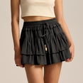 thumbnail image 6 of larppty Shorts for Women Ruffle Skorts Tiered Teen Girls Country Concert Outfits Golf Tennis Skort Under Sweater Skirt（Black， XL）, 6 of 6