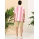 thumbnail image 5 of Camisas hawaianas manga corta botones botones a rayas playeras Rosa blanco T XXL, 5 of 6