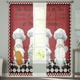 thumbnail image 2 of Red Chef Gourmet Sheer Curtains 72 Inches Long 2 Panels Set, Window Sheer Curtains for Living Room/Bedroom, Checkered Kitchen Cook Light Filtering Rod Pocket Curtain 52'' x 72'' x 2, 2 of 7