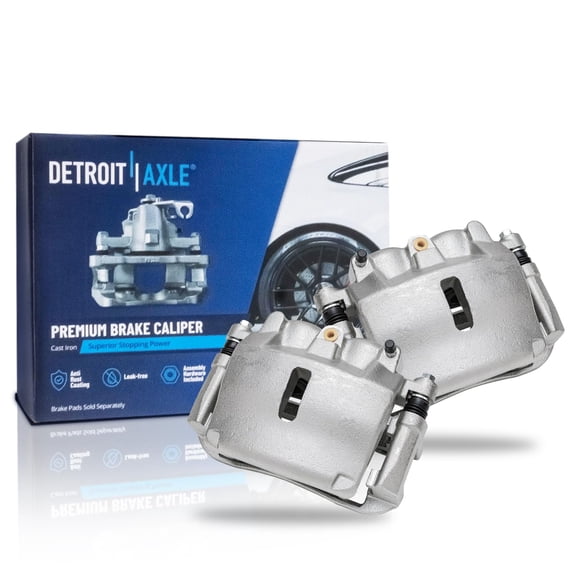 Detroit Axle - Front 2pc Brake Calipers for 2005-2008 Ford F-150 Lincoln Mark LT, 2006 2007 Disc Brake Calipers with Bracket Assembly Replacement