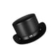 thumbnail image 1 of Sombrero de copa clásico Matsuzay para disfraz de mago y boda victoriana PU Negro 30x14cm, 1 of 6