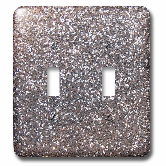 3dRose, Silver Faux Glitter - photo of glittery texture - metallic sparkly bling - diva glam sequins glamor, double toggle switch