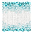 thumbnail image 3 of Ambesonne Abstract Shower Curtain, Floral Classic Design, 69"Wx84"L, Teal Turquoise White, 3 of 5