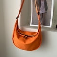 thumbnail image 2 of Minnieouse Bolsas de mensajero Negro Naranja Tela Oxford Moda juvenil Paquete de cinturón ajustable informal Forma de bola de Hobos Ropa Type2 NO2, 2 of 6