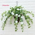 thumbnail image 3 of Morttic 1x Artificial Hanging Flower,Fake Plastic Faux Flower Morning Glory Fabric Vine Petunia for Indoor Outdoor Garden Porch Eave Wedding Wall Decor (White), 3 of 4