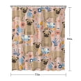 thumbnail image 5 of Bulldog Dog and Flower Florals Shower Curtain 72"x84" ,Bathroom Decorative Shower Curtains Set with 12 Hooks,Modern Waterproof Washable Shower Curtain, 5 of 6