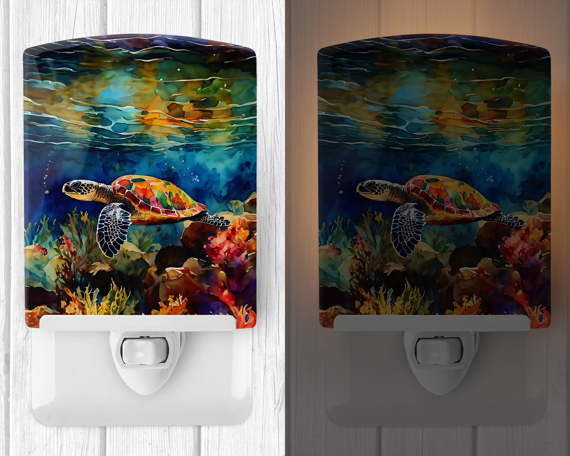Loggerhead Sea Turtle Ceramic Night Light 4 in x 6 in