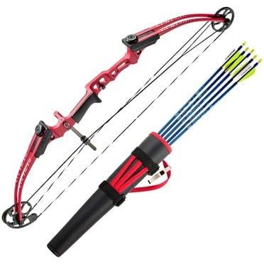 Genesis Mini, Youth Compound Bow & Arrow Set w/Quiver, Draw Hand-Right, Red