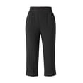 thumbnail image 5 of Only Moment High Waisted Work Pants for Women Jute with Pockets - Casual Loose Yoga Trouser Pants Sweatpants Palazzo Lounge Pajama Pants Black,L, 5 of 8