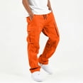 thumbnail image 2 of RQYYD Boys Cargo Pants Baggy Pull on Uniform Pants Casual Drawstring Elastic Waisted Open Bottom Straight Leg Trousers with Pockets, 2 of 8