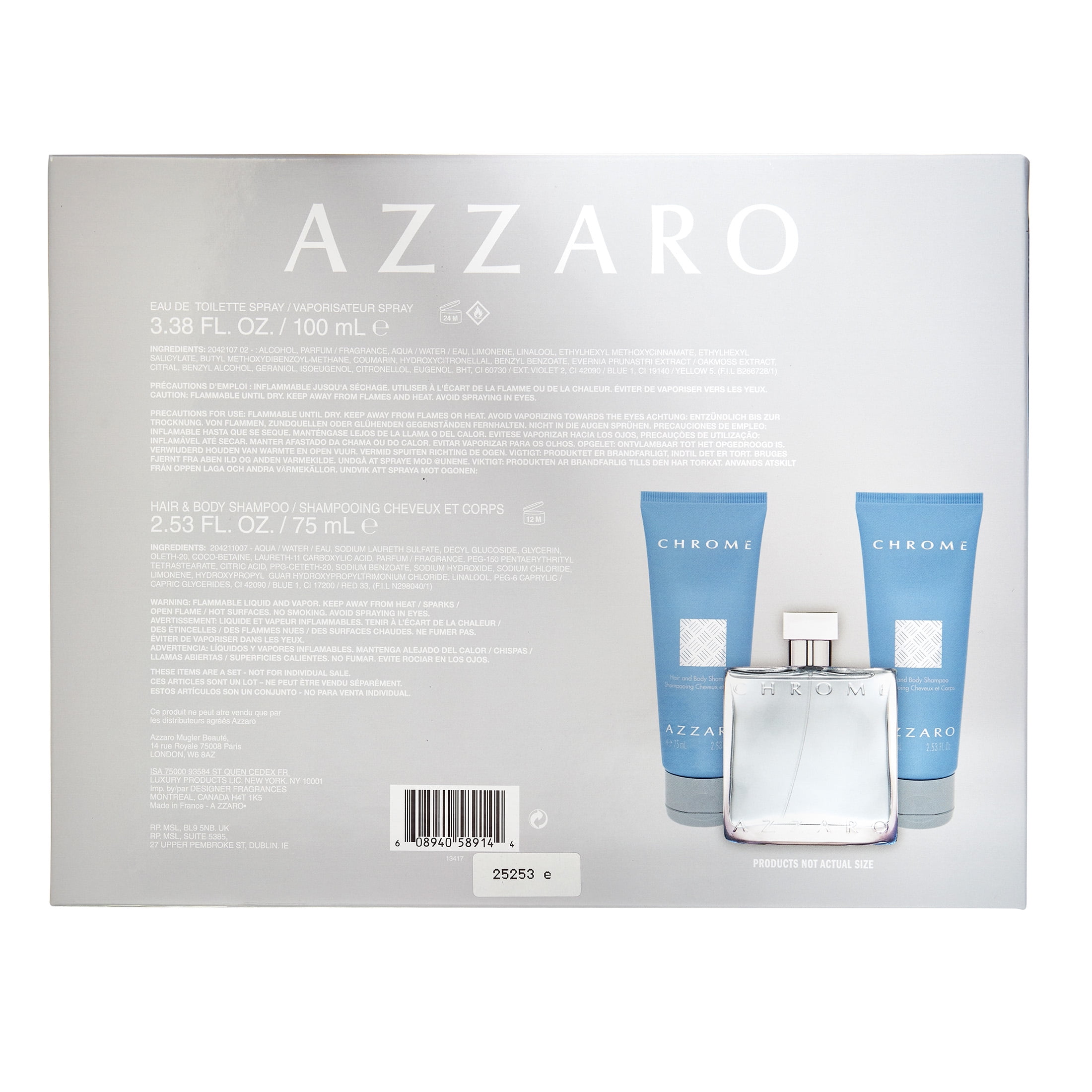 Azzaro Chrome Cologne Gift Set for Men, 3 Pieces - Walmart.com