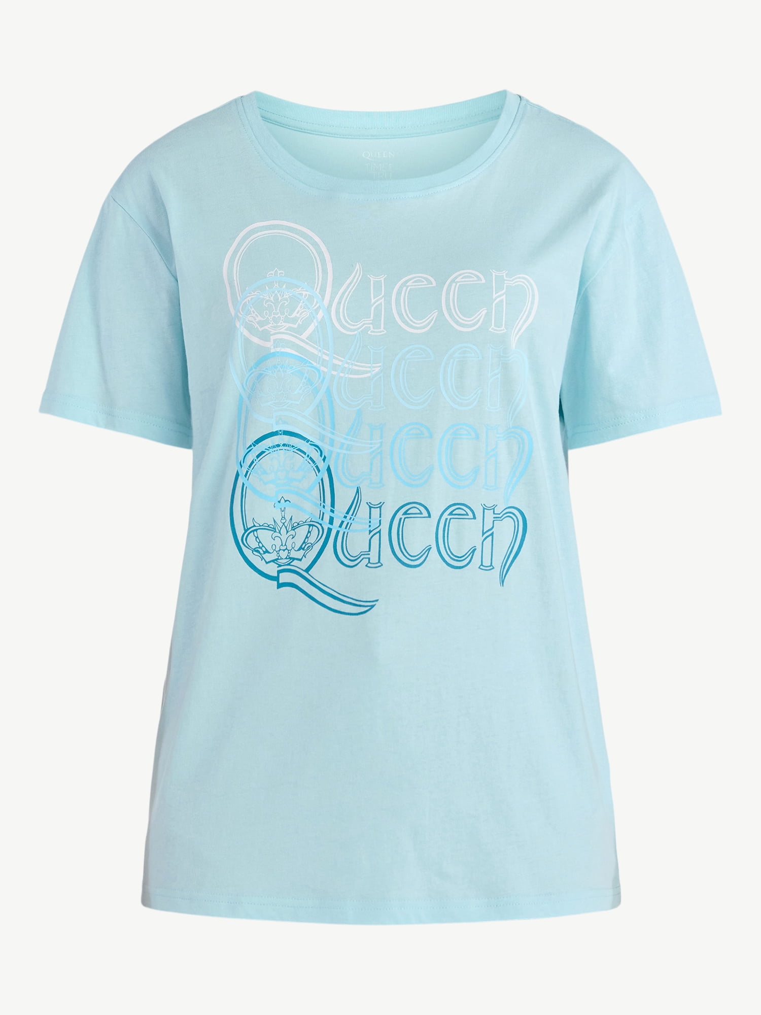 Time and Tru Women's Queen Logo Graphic Tee with Short Sleeves, Sizes XS-XXXL