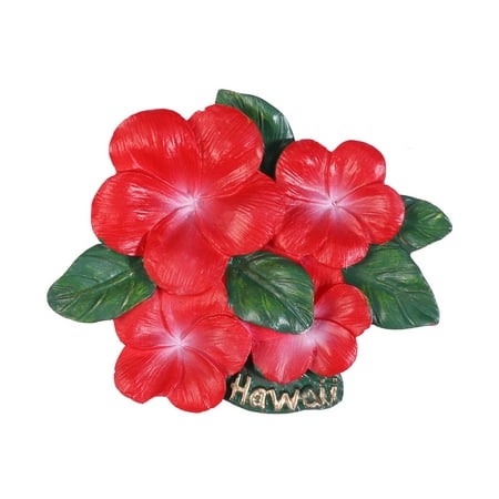 

Convenient Magnets Resin Fridge Hibiscus Flower Three-dimensional Red Travel