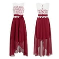 thumbnail image 4 of inhzoy Kids Girls Floral Lace Sleeveless High Low Dress, 4 of 4