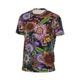 thumbnail image 6 of Wukai Vintage Floral Print Men's Short-Sleeved Mesh T-Shirt,Quick-Dry Short Sleeve Workout T-Shirt-Medium, 6 of 8