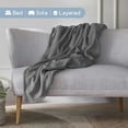 thumbnail image 6 of Soft All-Season Microfleece Bed Blanket – Lightweight Cozy Throw – Twin Size – Grey, 6 of 8
