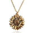thumbnail image 2 of Collar de girasol Regalo dulce Accesorio para mujer Colgante de letra de doble capa Cadena de oro rosa Qarigey, 2 of 6