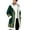 Dark Green, variant on Mens Santa Coat Casual Christmas Cardigan Unisex Open Front Hooded No Zip Cozy Winter Printed Edge Warm Comfort Outerwear