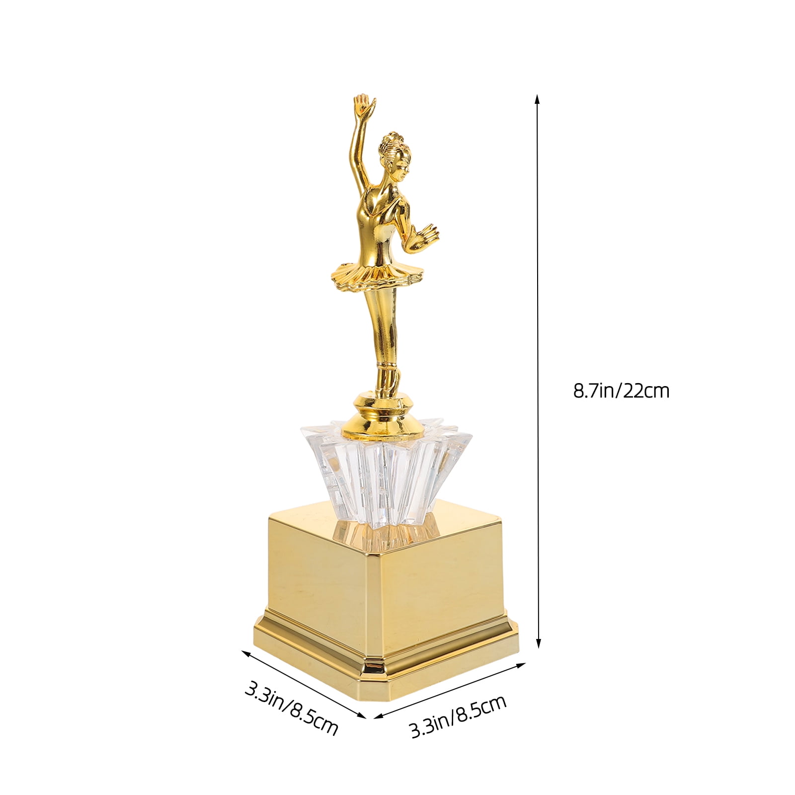 OUNONA Small Ballet Trophy Cup with Plastic Base for Dance Competition Awards, Recital Prizes and Display Trophies