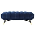 thumbnail image 6 of Accent Chair Bench, Velvet, Dark Blue, Modern Contemporary Urban Design, Living Lounge Room Hotel Lobby Hospitality, 6 of 7