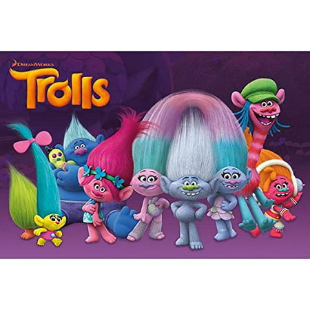 Trolls Party Birthday Cake Topper Edible Image 1/4 Sheet Frosting Sheet ...