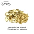 thumbnail image 2 of Paquete de 100 perchas de acero con anillo triangular pequeño con tornillos, marcos de fotos, soluciones para colgar relojes (dorado), 2 of 5