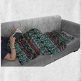 thumbnail image 6 of Tribal Soft Flannel Fleece Throw Blanket, Hand Drawn Design Geometric Pattern with Sharp Shapes and Stripes, Cozy Plush for Indoor and Outdoor Use, 60" x 80", Red Blue Teal, by Ambesonne, 6 of 6