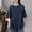 Dark Blue, variant on Womens Oversized T-Shirts Casual Summer Crew Neck Short Sleeve Tops Loose Fit Hi Low Drop Shoulder Basic Tees