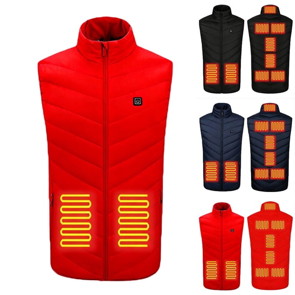 Miqool Mens Heated Vest Zip Up USB Electric Heated Vest Heating Jacket Winter Vests for Outdoor Motorcycle Camping Fishing Skiing