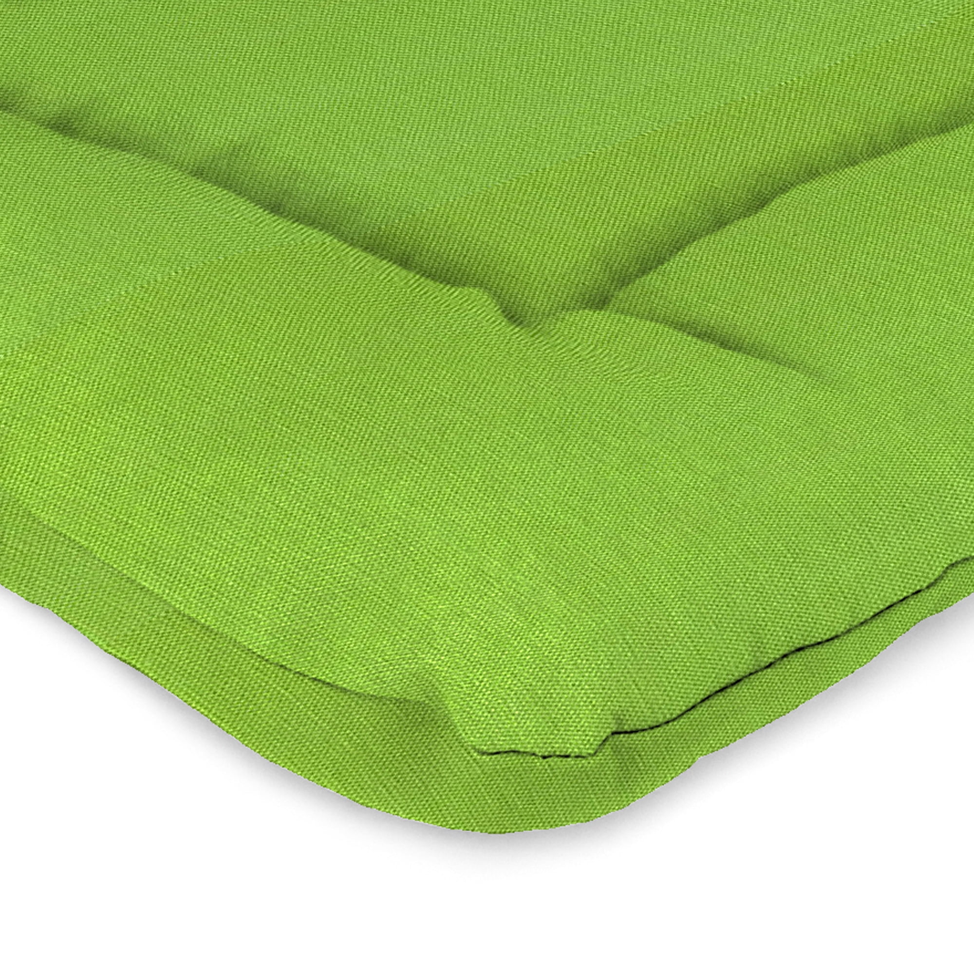 Jordan Manufacturing 38" x 21" Veranda Citrus Green Solid Rectangular Outdoor Wrought Iron Chair Cushion with Ties and Hanger Loop