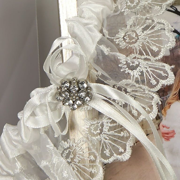 Way To Celebrate White Satin Chiffon Garter with Rhinestones, Elastic Band,  One Size - Walmart.com