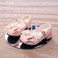 thumbnail image 3 of Owordtank Girls Low Heels Princess Dress Shoes Bowknot Rhinestone Lolita Mary Jane Pumps Wedding Party, 3 of 7