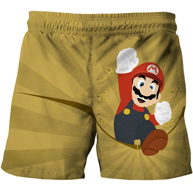 2023 Mario Baby Boy traje de baño pantalones cortos niños traje de baño verano pantalones cortos dibujos animados Super Mario bebé traje de baño playa Pants120 heqiyong CONDUJO