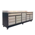 thumbnail image 3 of 20 Drawer Stainless Steel Workbench, 9-Ft, TMG Heavy Series™, Ball Bearing Double Slides & Casters, TMG-WB921S, 3 of 9