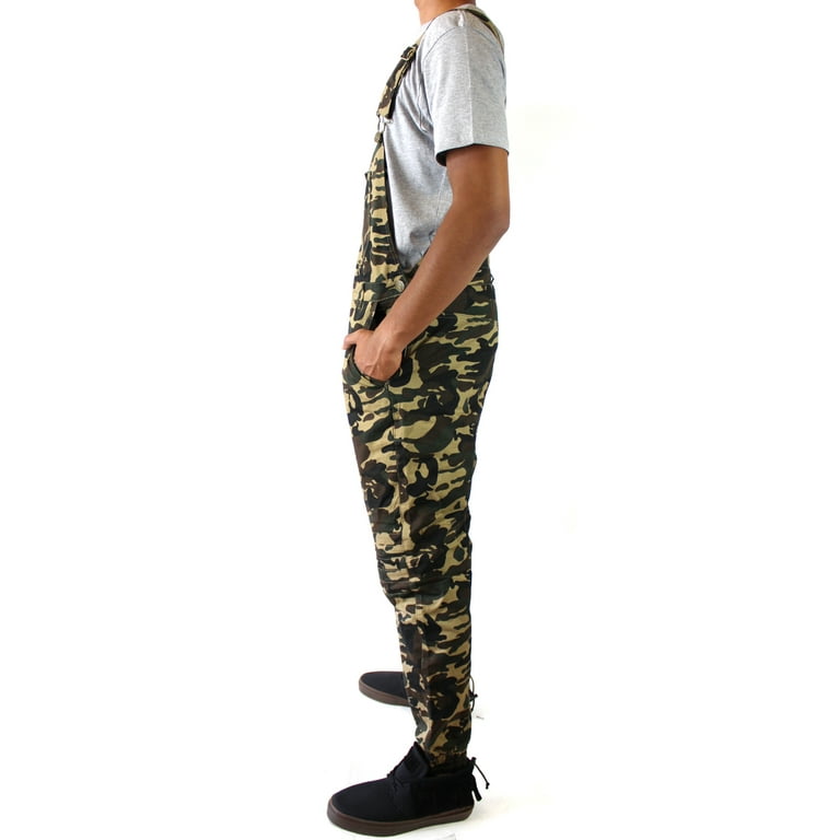Cathedral Men s Overalls Dungaree Bib Pocket Front Jogger Pant Slim Fit Camo Small Walmart