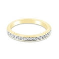 thumbnail image 2 of 1/10 Carat Round White Natural Diamond Half Eternity Band Ring In 14k Yellow Gold Over Sterling Silver Size 8.5, 2 of 3