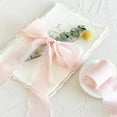 thumbnail image 4 of 4 Pieces Chiffon Silk Ribbon 2"x5 Yards for DIY Crafts Wedding Invitations white, 4 of 8