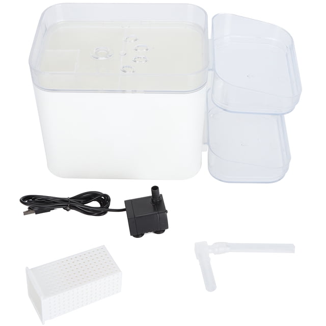 Bebedero automático para mascotas, interfaz USB, alimentador de agua para perros y gatos, dispensador de agua para mascotas, interfaz USB, tazón doble de 5V, blanco transparente