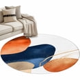 thumbnail image 2 of Navy Blue Burnt Orange Round Area Rug 4 FT, Non Slip Indoor Outdoor Rug, Modern Retro Geometric Boho Washable Soft Circular Carpet Non-Shedding Floor Mat for Coffee Table Nursery Foyer Balcony, 2 of 8